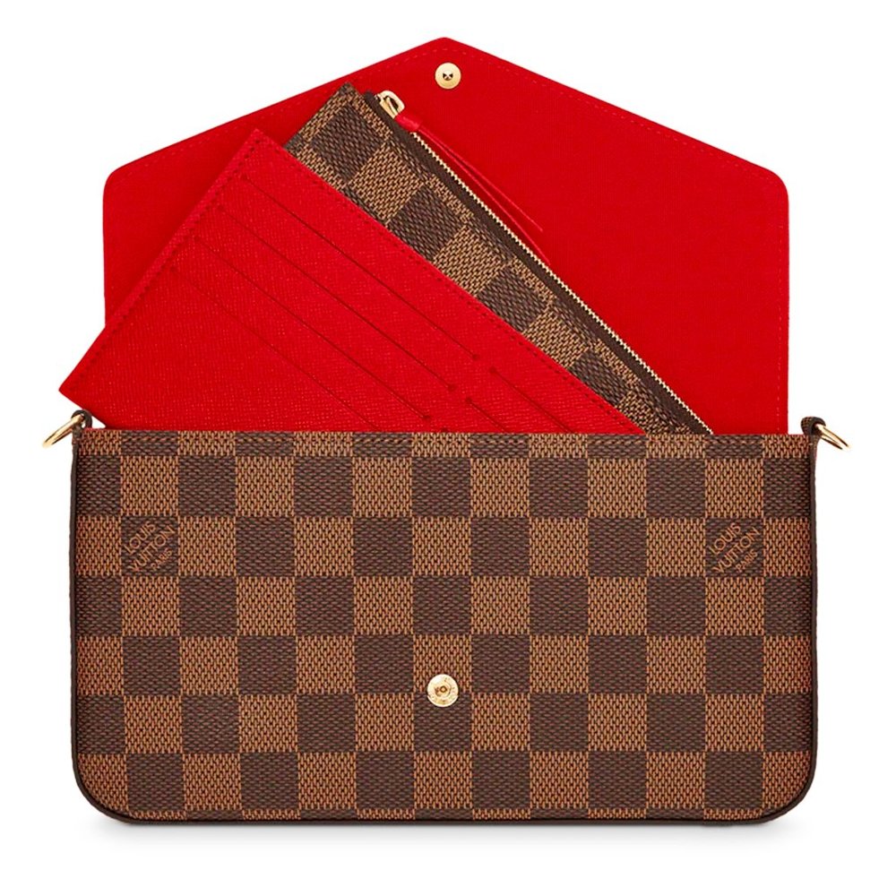 Louis Vuitton Felice Pochette Damier Ebene- No Chain- Crossbody Bag